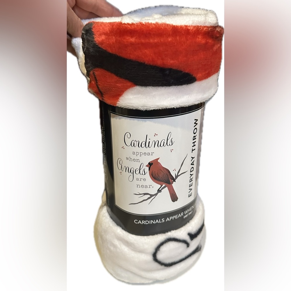 50”x60” PLUSH CARDINAL PRINT EVERYDAY COMFY THROW BLANKET SYMPATHY BEREAVEMENT